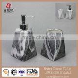 2 Piece Grey Faux-Marble Ceramic Bathroom Accessory Set thumbnail-1