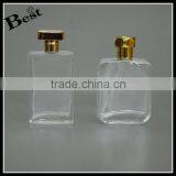 Cosmetic Packaging High Quality 100ml Rectangular Glass Bottle Gold Meta Cap Perfume Clear Bottle Glass China Suppliers thumbnail-4