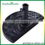 Patio Durable Half Round Black Resin Umbrella Base thumbnail-3
