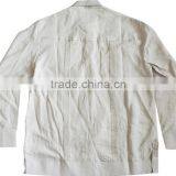 Men's 100% Cotton Guayabera Shirt With Long Sleeve and Pintuck Embroidery thumbnail-2