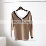 2017 Fashion Woman Sweater V-neck Loose Pullover Sweater Cheap Woman Sweater thumbnail-6