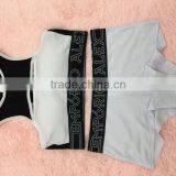 White seamless sports bra and boyshort set China factory