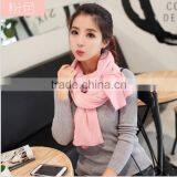 Winter Lady and Women or Girls Fashion Pure Color New Pink Knitting Scarf Factory thumbnail-1
