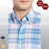 OEM High Quality Cotton Check Casual Mens Plaid Shirt thumbnail-4