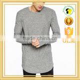 Long Line Rib Knit Long Sleeve T-shirts, Custom Mens t Shirt Factory thumbnail-4