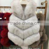 2016 Lady Fashion Natural Whole Fox Fur Vests Women's Real Fur Waistcoat Winter Overcoat Girl Fur Vest thumbnail-2