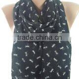 Dragonfly Scarf Black Scarf Shawl Infinity Scarf Animal Scarf Winter Women Fashion Accessories Valentine Gift For Her Girlfriend thumbnail-6