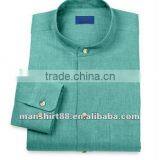 2016 Latest Style Men 100% Linen Band Collar Long Sleeve Sport Casual Shirt thumbnail-6