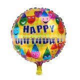 Party Supplies Party Decorations Round Multicolor Smile "Happy Birthday" Pattern Aluminium Foil Balloon thumbnail-1