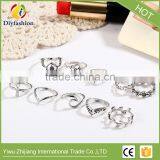 New Hollow Turkish Hand Ring Sets Geometric Silver Knuckle Ring for Women Vintage Jewellery thumbnail-5