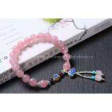 Neffly Jewelry Nature Rose Quartz Bracelet With S925 Silver Bluing Accessories.8 mm thumbnail-2