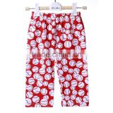 Wholesale hot sale in US market red white baseball children clothes capris Quality Choice