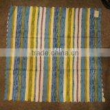 Blue Yellow White Printed Strip Tablecloth