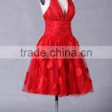 2017 New Designer Ruffle Knee-length Poly Chiffom Evening Dress ED108 thumbnail-3