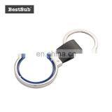 Wholesale Sublimation Blanks PU Key Chain Rotating Circle YA124 thumbnail-2