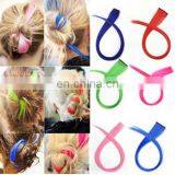 Colored Party Highlights Clip on in Hair Extensions Multi-Colors Hair Streak Synthetic Hairpieces