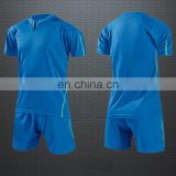 Custom high quality breathable blue reversible plain soccer uniform 2015/2016