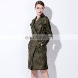 Wholesale Women Clothing Spring Wear Fashion Lapel Waist Tie Long Sleeves Jacquard Cloth Overknee Trench Coat thumbnail-2