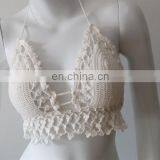 SUMMER CROCHET TOP Summer Festival Top Yoga Corset Hippie Knit White Lace Sexy Bra Halter Top thumbnail-2