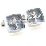 2017 Chinese Suppliers Wholesales Price Silver Time Trival the Tourbillon Movement Shirt Cufflink for Men