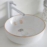 Above Counter Basin Bathroom Cheap Color Flower Sinks