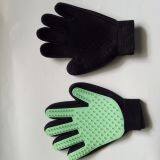 Custom color dog bath cleaning grooming glove brush silicone pet gloves