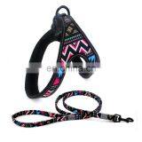 High Quality Adjustable Nylon Training Custom Cotton Printed Soft Pet Dog Harness thumbnail-3