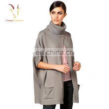 Женские зимние вязаные свитеры изCashmereс воротником-чехлом и карманом thumbnail-1