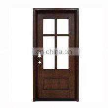 Modern Solid Mahogany Wood Front Door With Glass Best Paint for Wood Panel Partition Entry Doors thumbnail-5