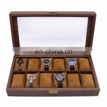 OEM High End Top Glasses 12 Digits Wooden Watch Display Box Storage Watch Organizer thumbnail-5