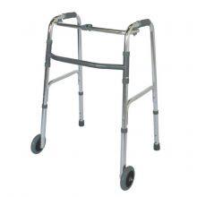 Rollator Walker Adult Single Button Folding Aluminum Walker thumbnail-3