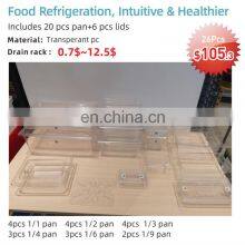 Clear Plastic Polycarbonate PC Insulated Food Pan NSF Certificated Kitchen Plastic Dinnerware Lunch Box thumbnail-4