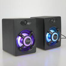 USB Speaker LED Rainbow Light Computer Gaming Speakers Lounder for Desktop Laptop Color Light Wireless Wired Pc Computer Speaker thumbnail-3