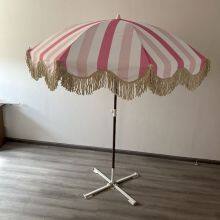 Tassel Outdoor Parasol With Rotating Sunshade and Steering Beach Umbrella Suitable for Scenic Spots and Beaches thumbnail-2
