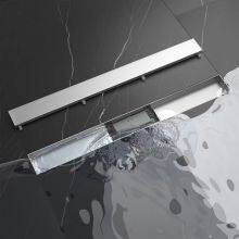 High Quality Reversible Cover Tile Insert Grate Invisible Rectangular Stainless Steel Linear Shower Drain With Modern Design thumbnail-4