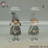 Metal Boy and Girl With Candle Holder Parts for Decorating Home thumbnail-1