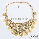 Hot Sale Short Chain Gold and Silver Necklace Coin Tassel Necklace Wholesale thumbnail-1