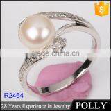 Guangzhou Factory Direct Sale Unique Fresh Water Pearl Silver Jewelry Ring thumbnail-2