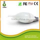Popular Ceramic 110v 220v 3528 E14 Frosted Candle Shaped Lamp With Tail
