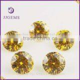 Good Shining Round Brilliant Cut Gold Yellow 2mm cz Loose Stone