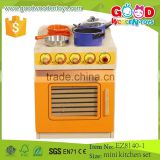 2015 Modern Orange mini stove wooden kids kitchen toy ,Pretend play children DIY wooden kitchen toy