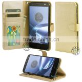 For moto z force wallet phone case,leather flip case for moto z force