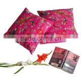 Indian Kantha Cushion Cover Bird Print Kantha Pillow Cover thumbnail-1