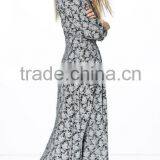 Paisley Print Plunge Neck Split Maxi Length Shirt Rayon Kimono Cardigan thumbnail-3