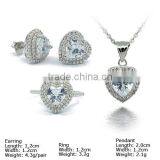 [SZH-1205] 925 Silver Jewelry Set With CZ Stones, Micro Pave Setting, Wedding Jewelry Sets. thumbnail-5