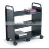 School Library Metal Movable Book Shelf With Wheel Furniture