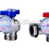Brass Angle Radiator Valve With Thermometer for Heating System M/M ART.030130 thumbnail-1