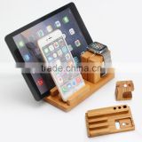 Universal Bamboo Charging Stand Holder for Apple Watch iPhone Samsung Smartphone iPad Tablets