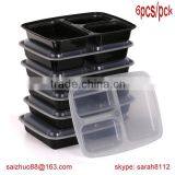 Large Size Rectangle Stackable 3compartment Plastic Microwavable Dishwasher Safe Reusable FDA Approval to go Bento Box
