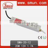 Waterproof IP67 20W 6-12V Constant Current LED Driver SMA-20-12